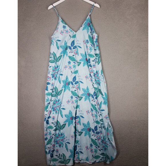 Van Winkle & Co Maxi Dress Women's Medium Floral Hawaiian Beach Resort Vacay - Picture 2 of 10